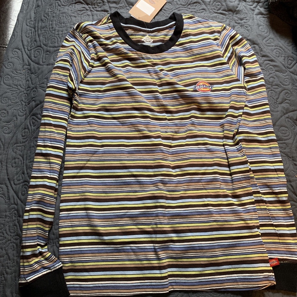 Multi green striped long sleeve